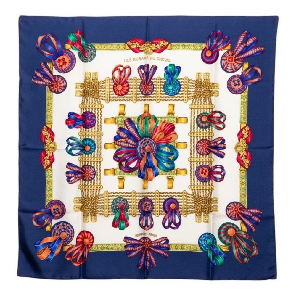 Hermes Carre 90 Les Rubans Du Cheval Scarf in Multicolor